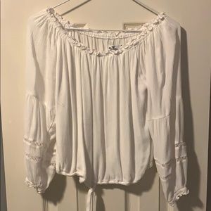 Off the shoulder white Hollister top